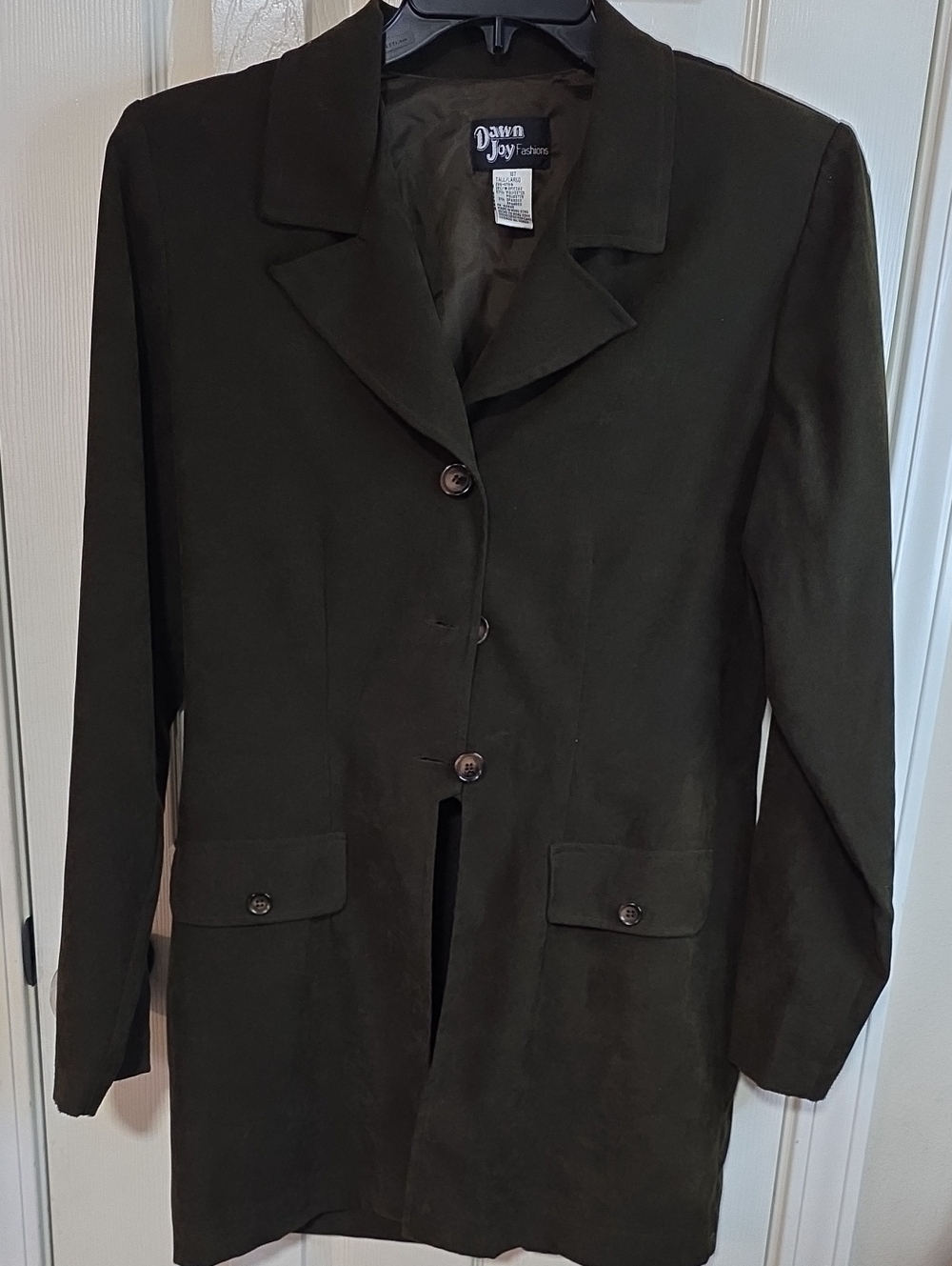 Vintage Dawn Joy Olive Green Tailored Women's Blazer. PTP 22  Length 33
